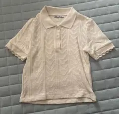 ZARA アイボリー 半袖ポロシャツ Sサイズ