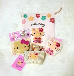 ハローキティ❤日焼けハローキティ ダイソー セリア キャンドゥ 4点セット