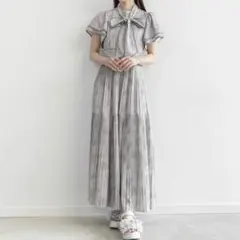 Anmille アンミール チェックレディop ワンピース ピンク パープル