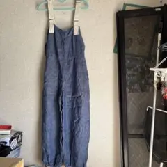 ニコアンド　デニムブルー サロペット コットン混合
