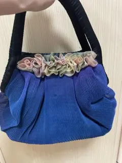 ヴィンテージ　レトロ　フリル　プリーツバッグ