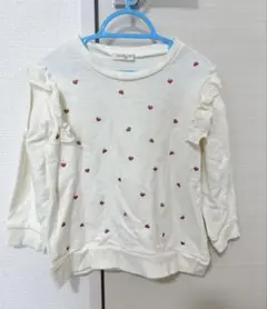 ＊ハート刺繍　フリルトレーナー　100＊