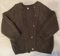 韓国子供服　カーディガン ニット カーキ