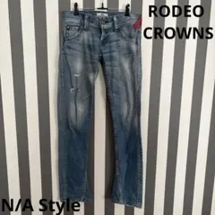RODEO CROWNS ダメージ加工 ストレートデニム
