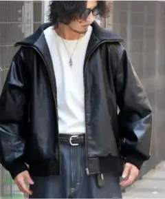 Javaジャバコラボヴィンテージライクリブタートルレザージャケット新品タグ付きL