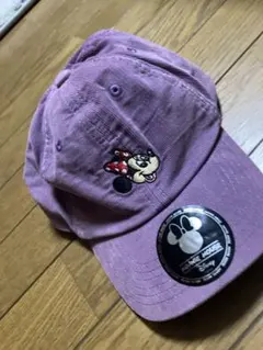 【美品】Disney Minnie Mouse コーデュロイ キャップ パープルのサムネイル