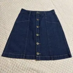 【オリーブデオリーブ】ひざ丈スカート　ミニスカート　デニム　フロントボタンのサムネイル