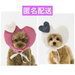 ③ ハート顔ハメ ピンク アイボリー ハート 犬 猫 ペット スリーコインズ