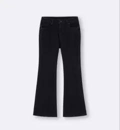 GU♡スリムフレアジーンズ♡丈標準♡L♡ブラック（黒）