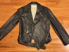 snidel 黒 本革　レザーライダースジャケット