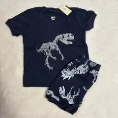 新品男女パジャマ恐竜骨格プリント半袖Tシャツ・ショートパンツセット90cm