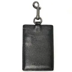 美品 コーチ COACH パスケース カードケース カードホルダー 黒革