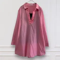【エル】ELLE チュニック フリル付きシャツ 体型カバー 38のサムネイル