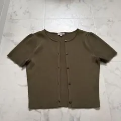 希少フランス製】アニエスベー 半袖スナップカーディガン ニット