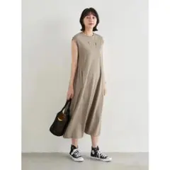 earth music&ecology Aラインスリーブレスカットワンピース