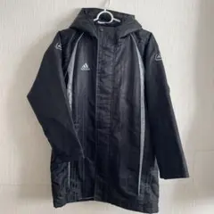 adidas ブラック ベンチコート フード付き　140