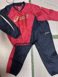 asics ジャージセット 赤/黒