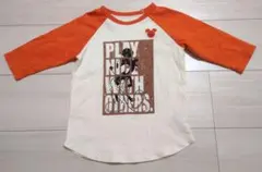 ベルメゾン ミッキーマウス 七部袖Tシャツ オレンジ　110のサムネイル