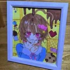 手描きイラスト/ オリジナル/原画/直筆一点物/はがきサイズ/海の中