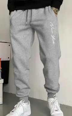 ライトグレー ジョガーパンツ(裏起毛) XL 未使用 やや厚手