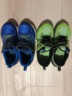 キッズスニーカー　ムーンスター　青 緑　2足セット　18センチ