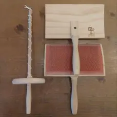 Ashford アシュフォード・ハンドカーダー とスピンドルのセット メール便可 アシュフォード ハンドカーダースモール コットン ファイン