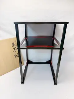 ☆中古品☆茶道具 川瀬表完造 組立式 青漆爪紅 糸巻棚 - メルカリ