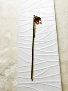 葉っぱとビーズの金属製かんざし