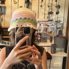 クラッシャーハット　クロシェハット　バケットハット　男女兼用