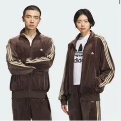 【新品】adidasファイヤーバードベロアトラックトップ ダークブラウン XL