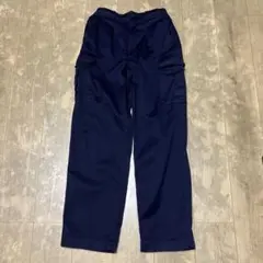 ネイビー カーゴパンツ サイドポケット付き