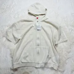 アース　earth music and ecology 半袖 ニットパーカー 白