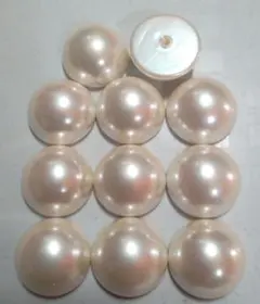 NO62、japan vintageプラパールカボション21mm14個