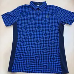 Munsingwear ポロシャツ ブルー チェック柄 Lサイズのサムネイル
