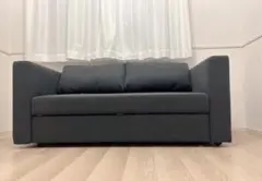 IKEAグレー 2〜3人掛けソファ 背もたれクッション付きのサムネイル