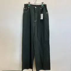 PAGEBOYLIMタックワイドパンツ　綿100% 緑　パンツ Lサイズ　◇22