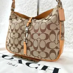 COACH コーチ ホーボー シグネチャー ワンショルダーバック ベージュ