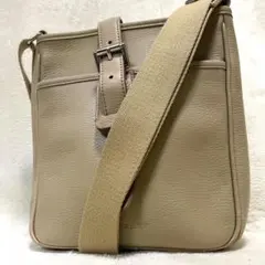 【美品】バーバリー ショルダーバッグ シボ革 ノバチェック オールレザー