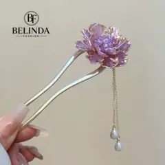 BELINDA FASHION ピンク花モチーフのかんざし