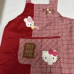 Hello Kitty チェック柄エプロン150女児、送料込み