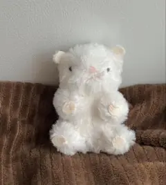 ハンドメイド　手作り　ぬいぐるみ　ハムスター　ホワイト　一点もの