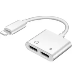 iPhone イヤホン 変換 アダプタ 充電 2in1