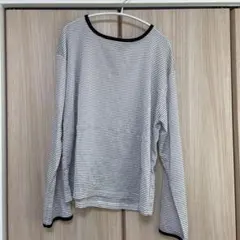 しまむら/美品 ストライプ 長袖Tシャツ ホワイト・ブラックのサムネイル