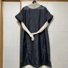 【サービス品】着物リメイクチュニック　大島紬リメイクチュニック