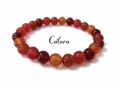 ☆カーネリアン・レッドアンバー（琥珀）☆パワーストーン（天然石)ブレスレット☆
