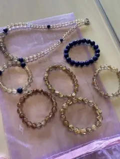 ハイクオリティ　ルチルクォーツ　12mmネックレス　6〜9mmブレスレット
