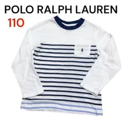 POLO RALPH LAUREN 長袖カットソー 110 ボーダー 青