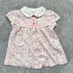 美品★ベビー 70cm bebe ワンピース 花柄 ピンク 綿100%