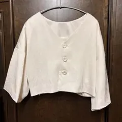 LANVIN 春夏秋用七部丈ショートジャケット　オフホワイト　Mサイズのサムネイル