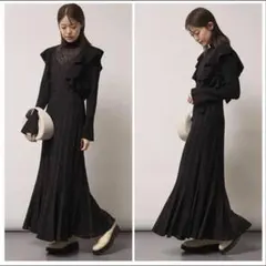 美品★定価¥29700 FRAY I.D シアージャガードニットワンピース 長袖